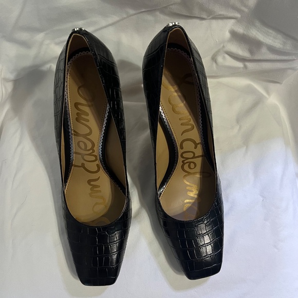 Sam Edelman Black Croc Print Heels. Worn Once. With Box. Size 10 - Picture 6 of 7